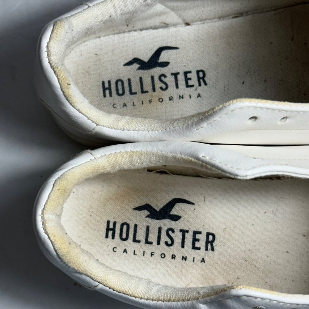 Hollister Womens White Lace-Up Sneakers Size 6.5 Casual Shoes Athletic Preppy - Picture 9 of 11
